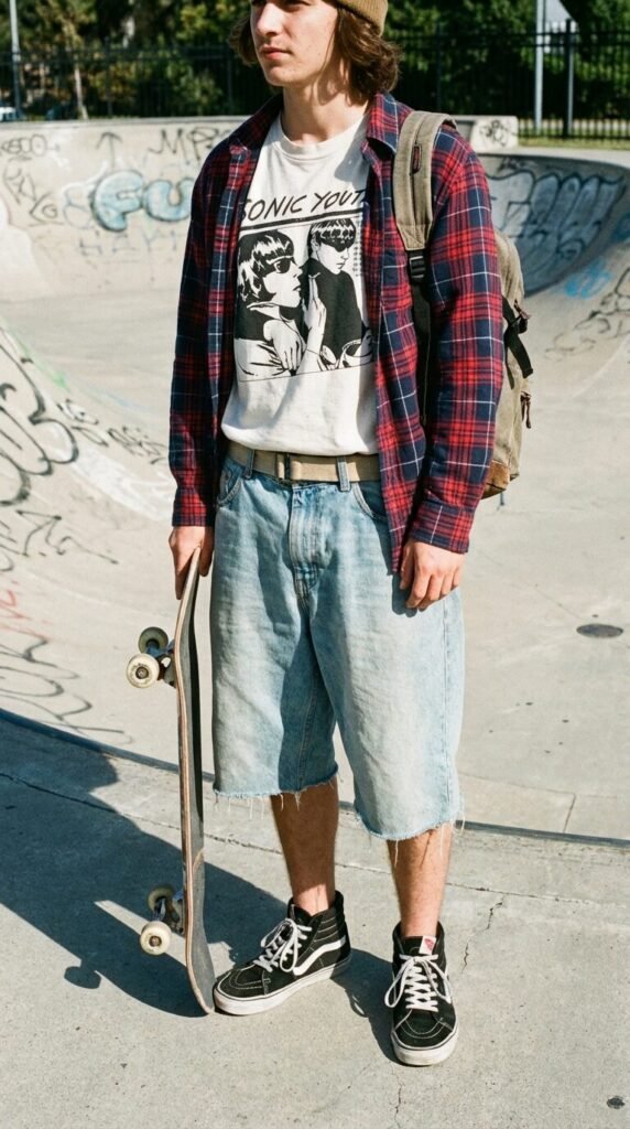 Ditch the Skinnies 7 Baggy Jorts Outfits for Men Y2K Style 4 Ditch the Skinnies 7 Baggy Jorts Outfits for Men Y2K Style